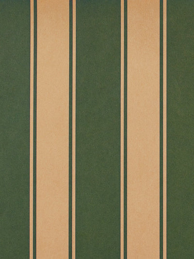 'Ojai Stripe' Kraft' Wallpaper by Wallshoppe - Green