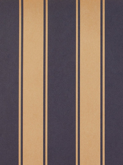'Ojai Stripe' Kraft' Wallpaper by Wallshoppe - Navy