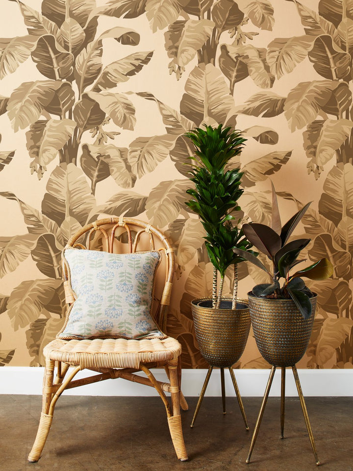 pacifico palm kraft wallpaper by nathan turner cappuccino