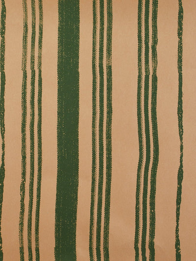 'Painted Stripes' Kraft' Wallpaper by Nathan Turner - Green