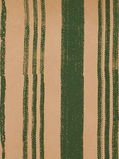 'Painted Stripes' Kraft' Wallpaper by Nathan Turner - Green