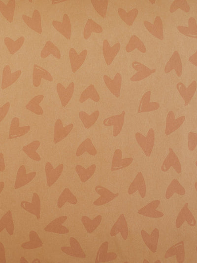 'Scattered Hearts' Kraft' Wallpaper by Sugar Paper - Pink