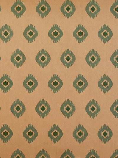 'Tangier Medallion' Kraft' Wallpaper by Wallshoppe - Green
