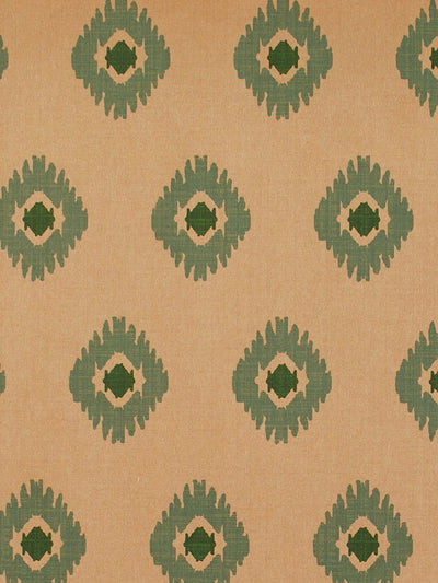 'Tangier Medallion' Kraft' Wallpaper by Wallshoppe - Green