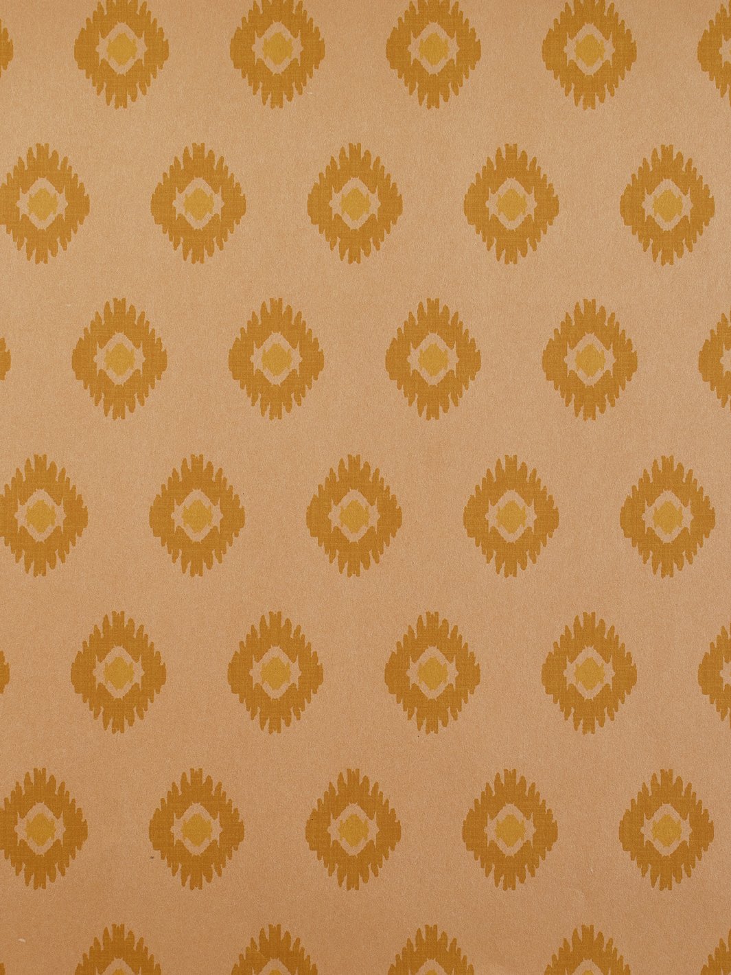 'Tangier Medallion' Kraft' Wallpaper by Wallshoppe - Yellow