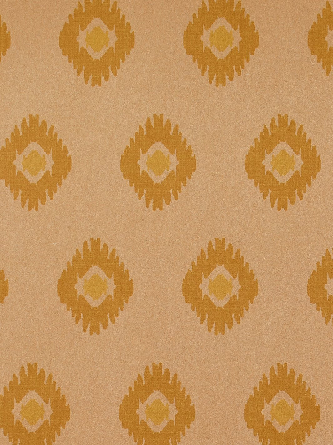 'Tangier Medallion' Kraft' Wallpaper by Wallshoppe - Yellow