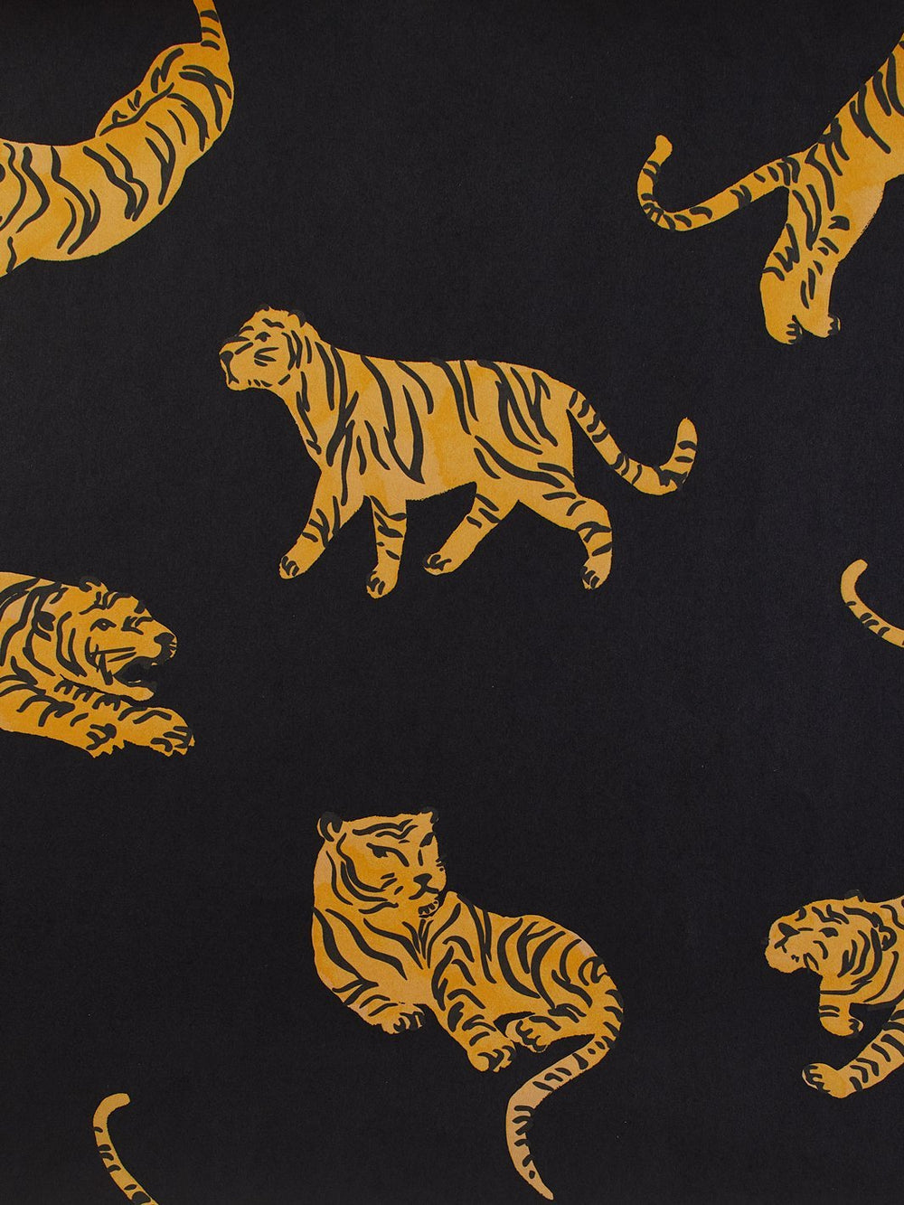 tigers kraft wallpaper by tea collection black