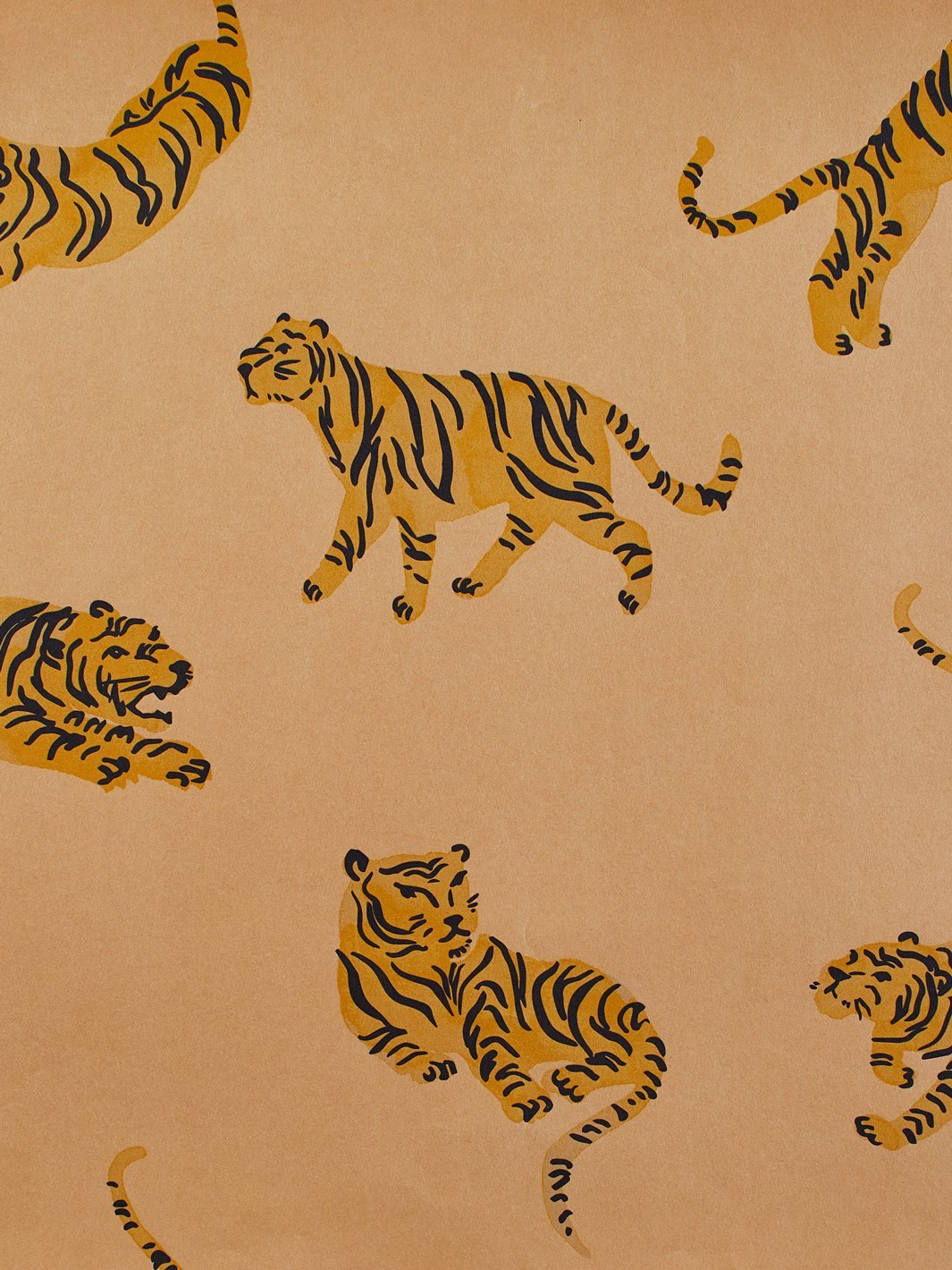 tigers kraft wallpaper by tea collection natural