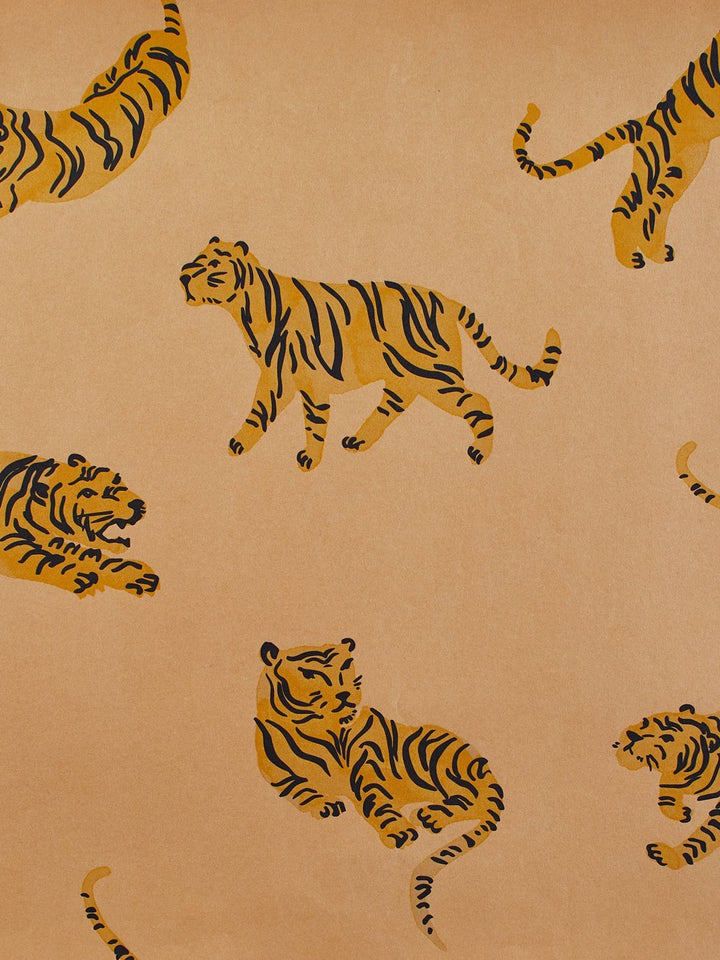 tigers kraft wallpaper by tea collection natural
