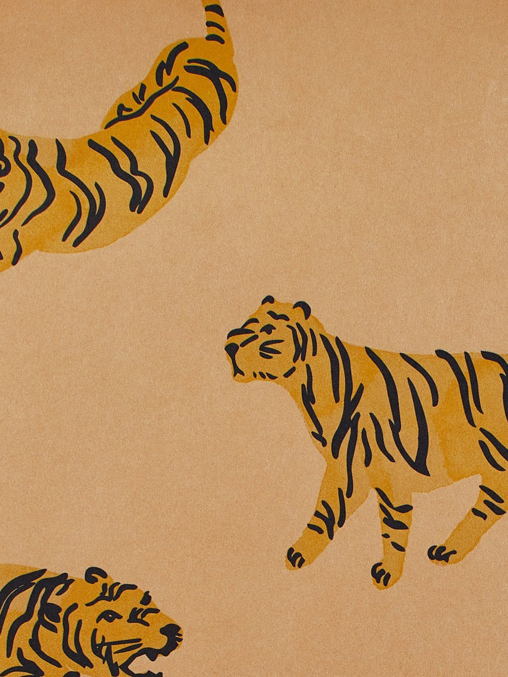 tigers kraft wallpaper by tea collection natural