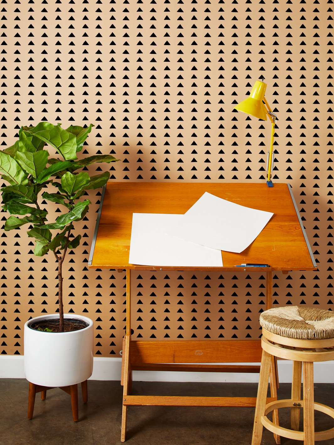 triangles kraft wallpaper by nathan turner black