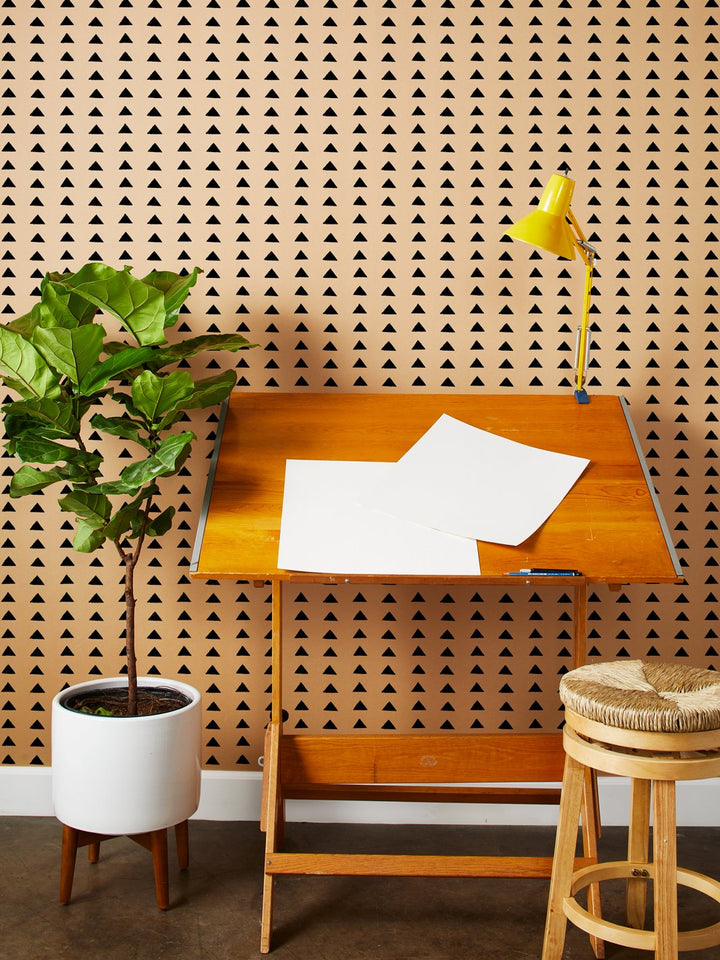 triangles kraft wallpaper by nathan turner black
