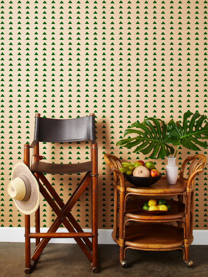 triangles kraft wallpaper by nathan turner green