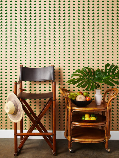 'Triangles' Kraft' Wallpaper by Nathan Turner - Green