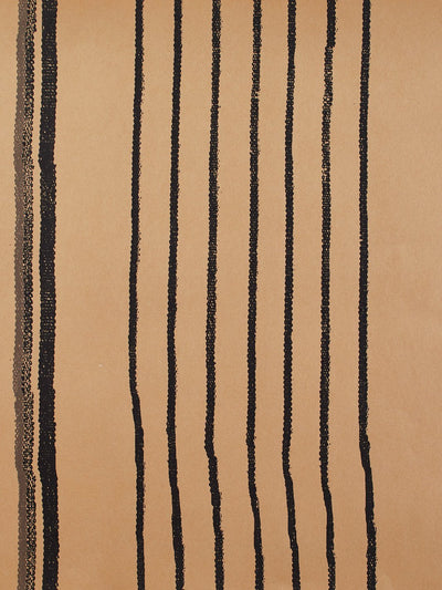 'Two Tone Stripe' Kraft' Wallpaper by Nathan Turner - Black Gray