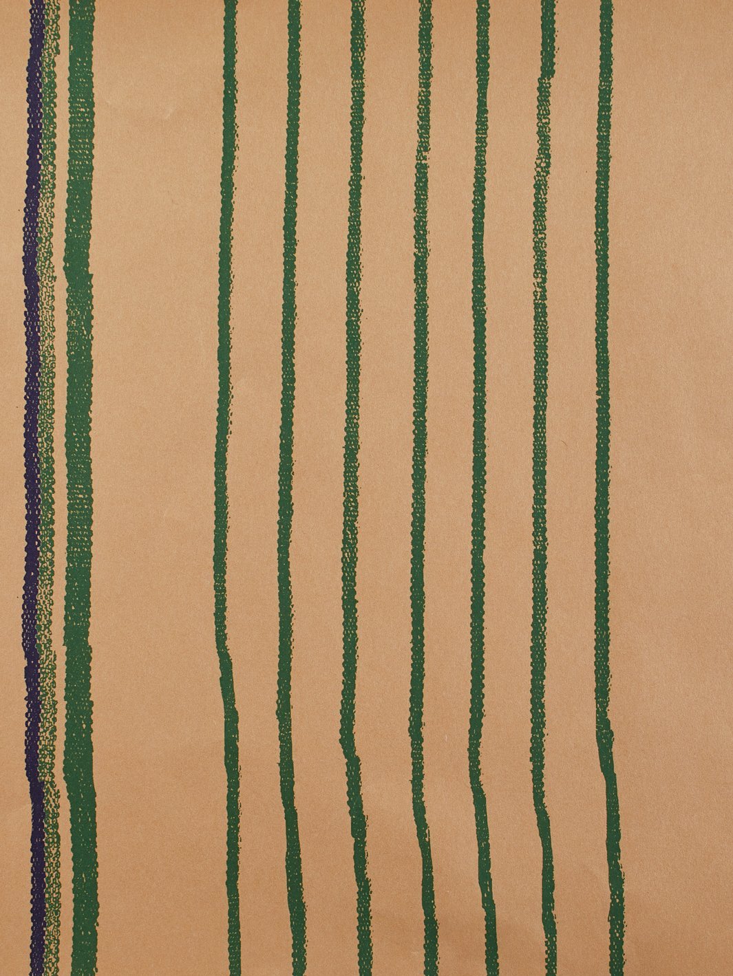'Two Tone Stripe' Kraft' Wallpaper by Nathan Turner - Green and Blue