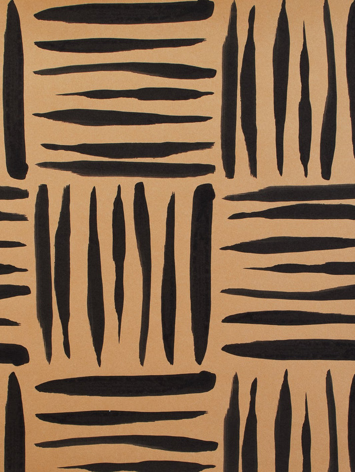 watercolor weave small kraft wallpaper black