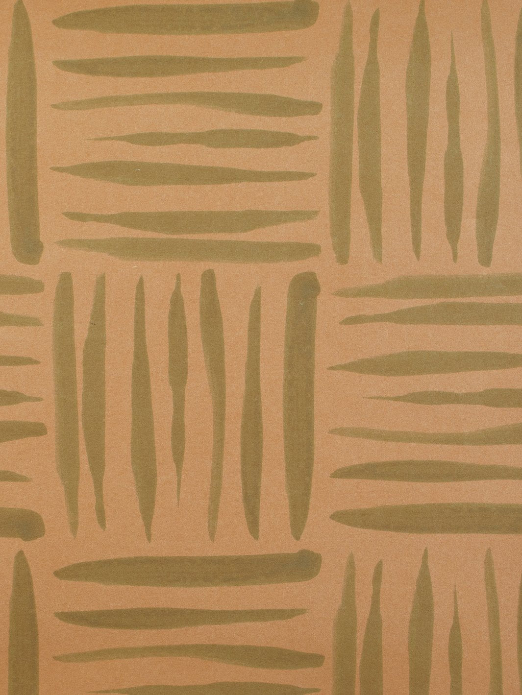 'Watercolor Weave Small' Kraft' Wallpaper by Wallshoppe - Green