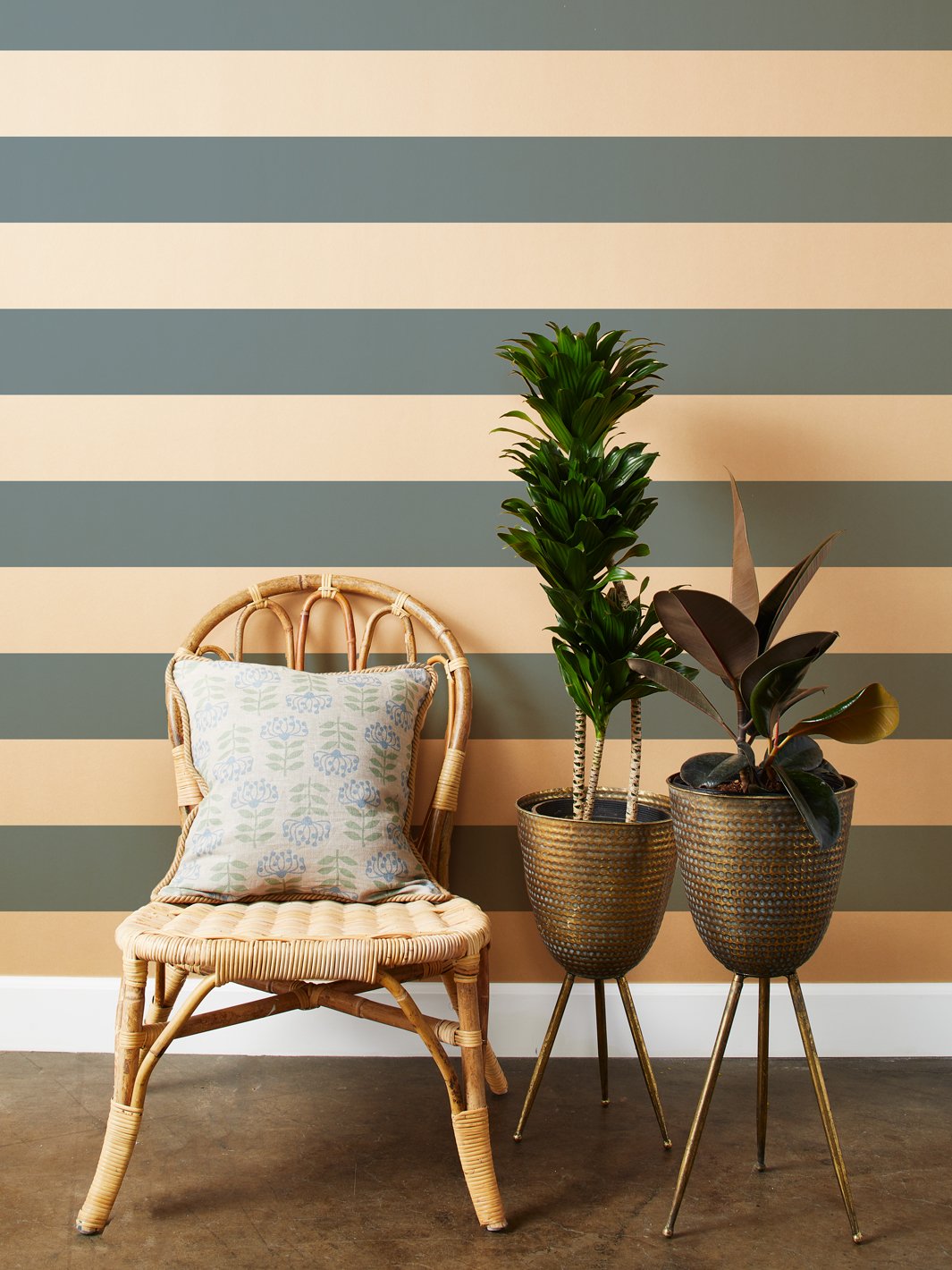 wide stripe kraft wallpaper french blue