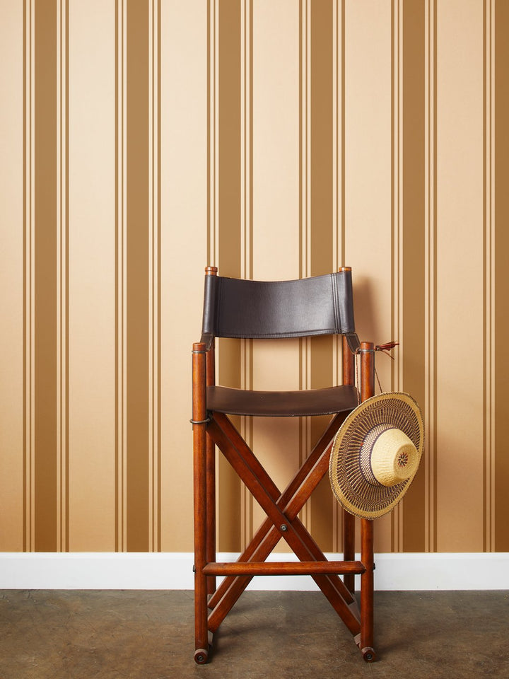 yorkshire stripe kraft wallpaper leather
