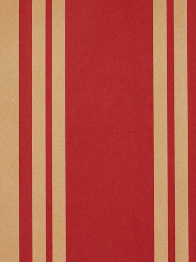 'Yorkshire Stripe' Kraft' Wallpaper by Wallshoppe - Red