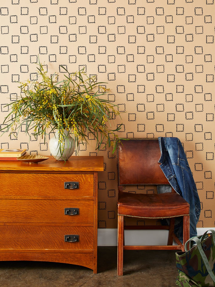 zag squares kraft wallpaper by nathan turner black