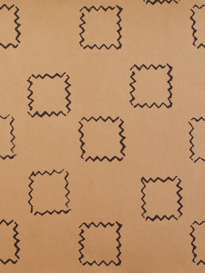 'Zag Squares' Kraft' Wallpaper by Nathan Turner - Chocolate