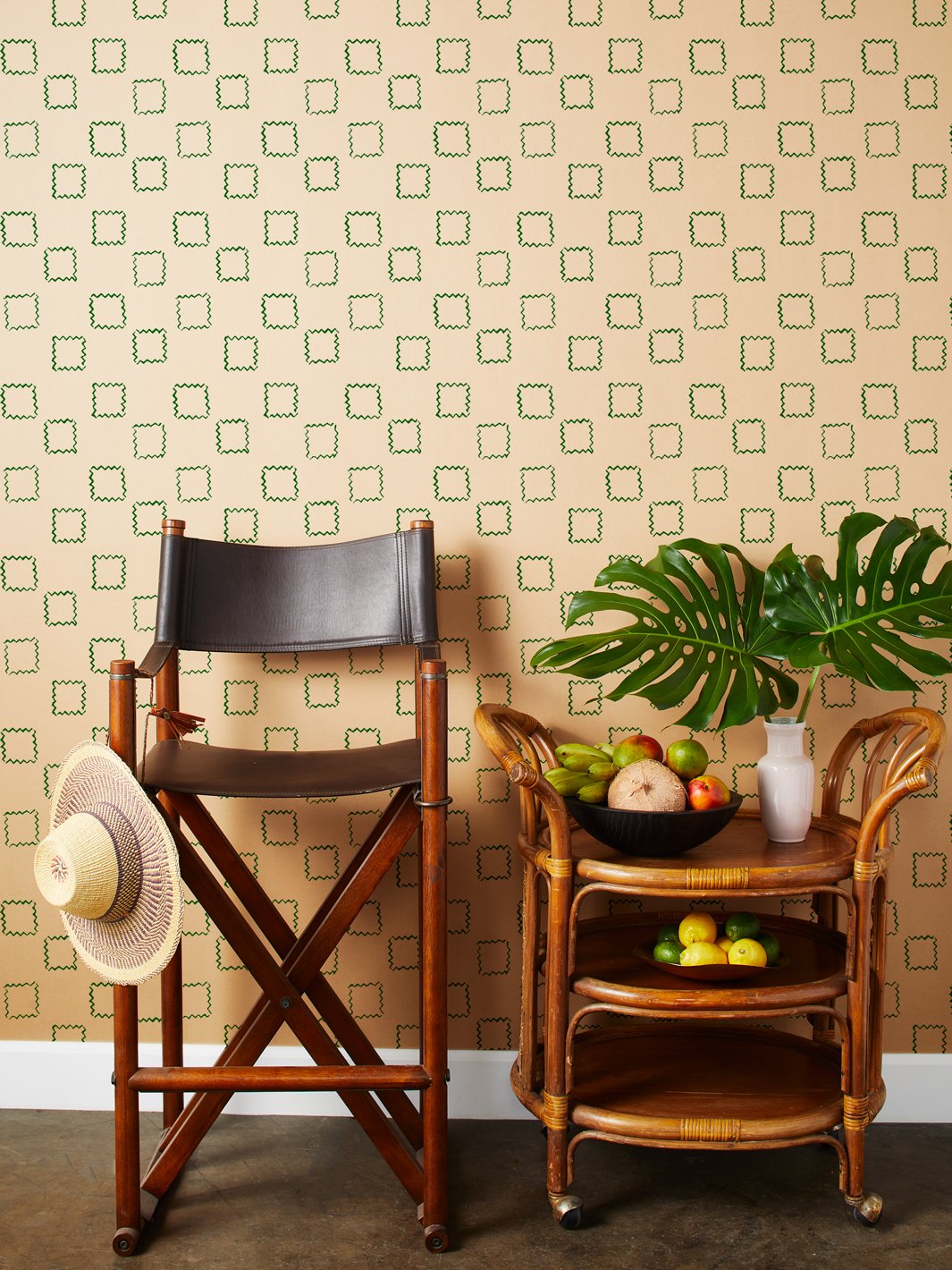 zag squares kraft wallpaper by nathan turner green