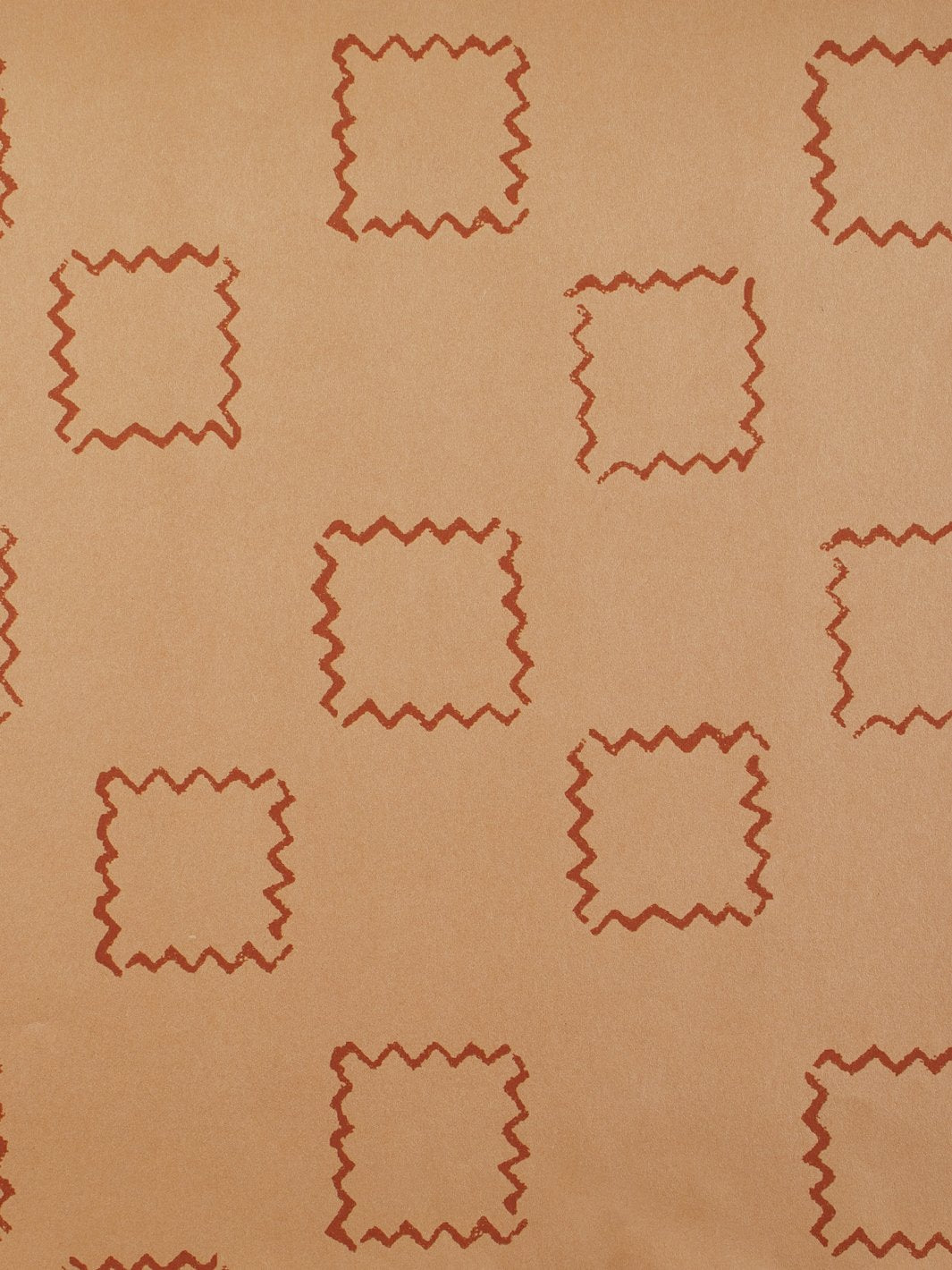 'Zag Squares' Kraft' Wallpaper by Nathan Turner - Terracotta