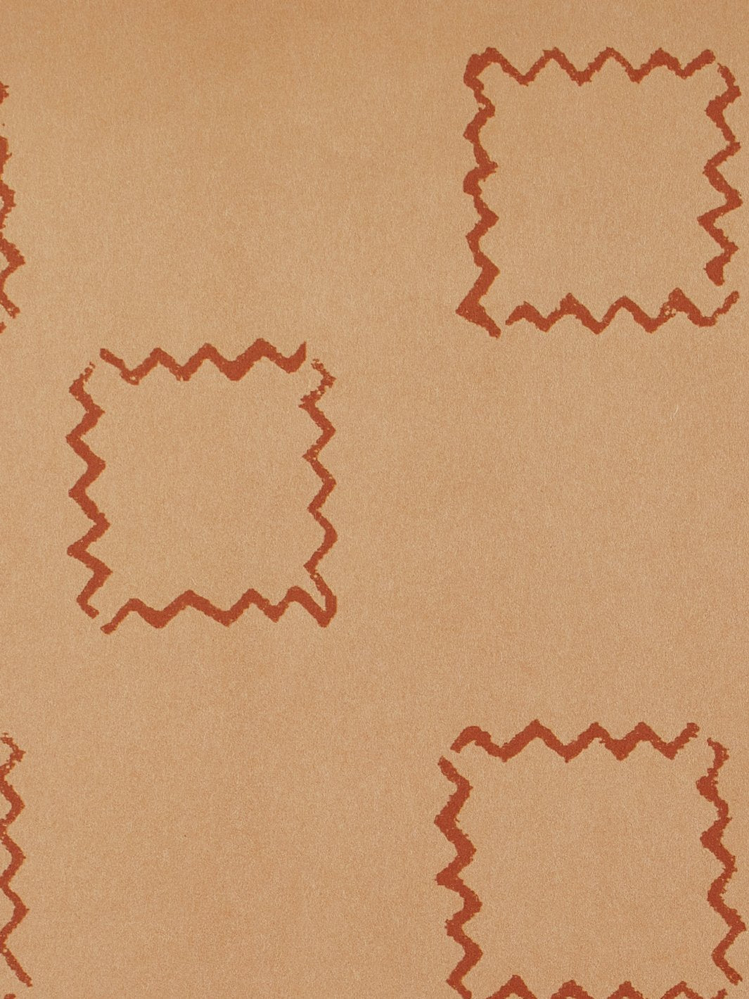 'Zag Squares' Kraft' Wallpaper by Nathan Turner - Terracotta