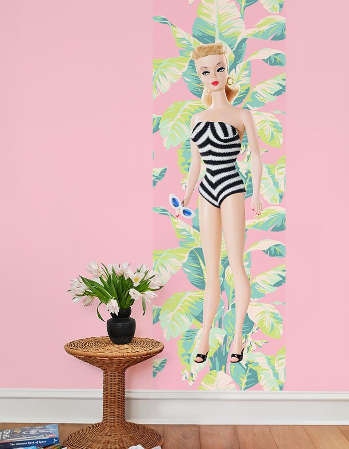 life size vintage barbie wallpaper by barbie pink lime