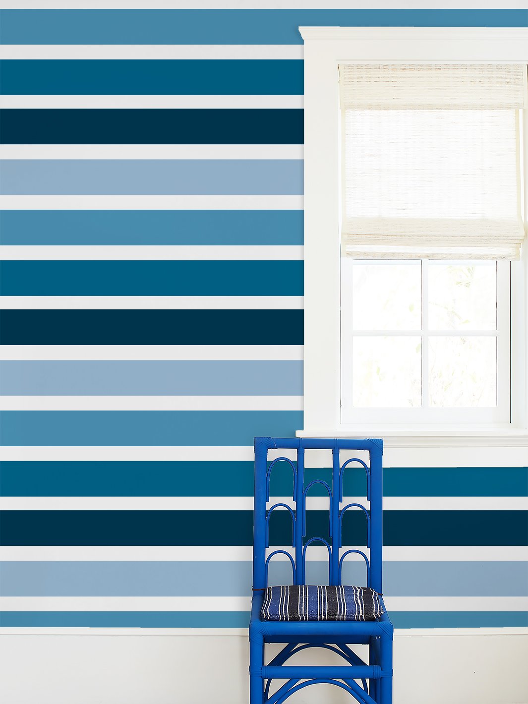 'Ombre Stripe' Wallpaper by Barbie™ - Blue