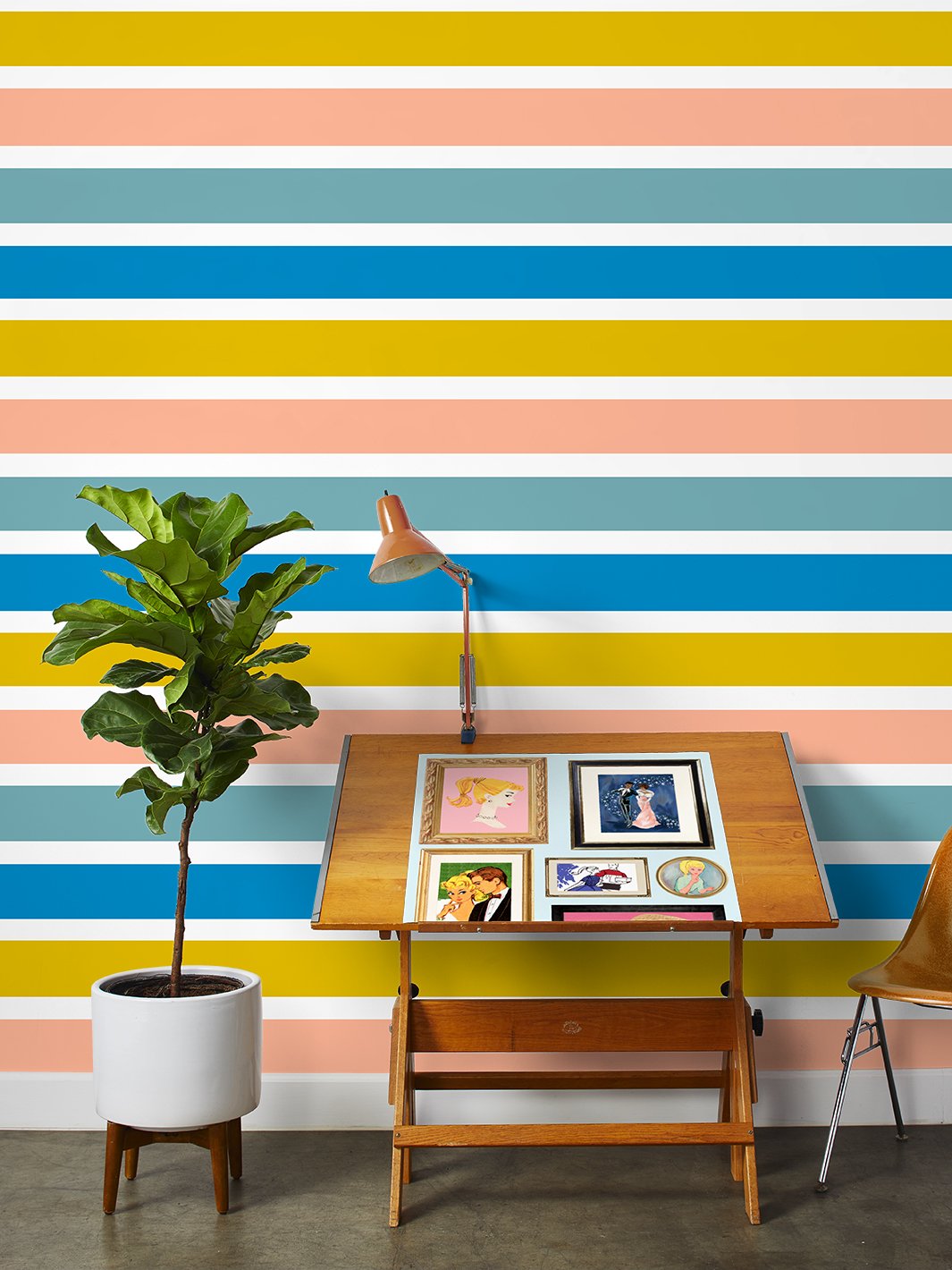 'Ombre Stripe' Wallpaper by Barbie™ - Lapis