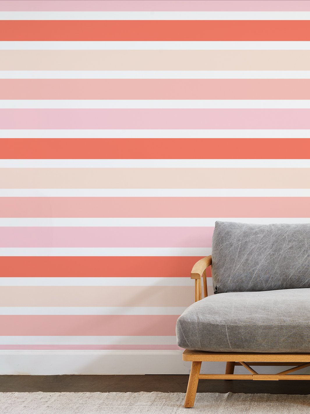 'Ombre Stripe' Wallpaper by Barbie™ - Peach