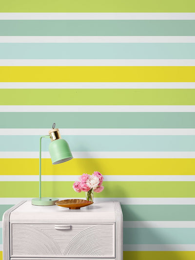 'Ombre Stripe' Wallpaper by Barbie™ - Yellow