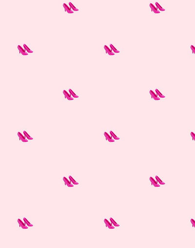 'Pink Pumps' Wallpaper by Barbie™ - Light Pink