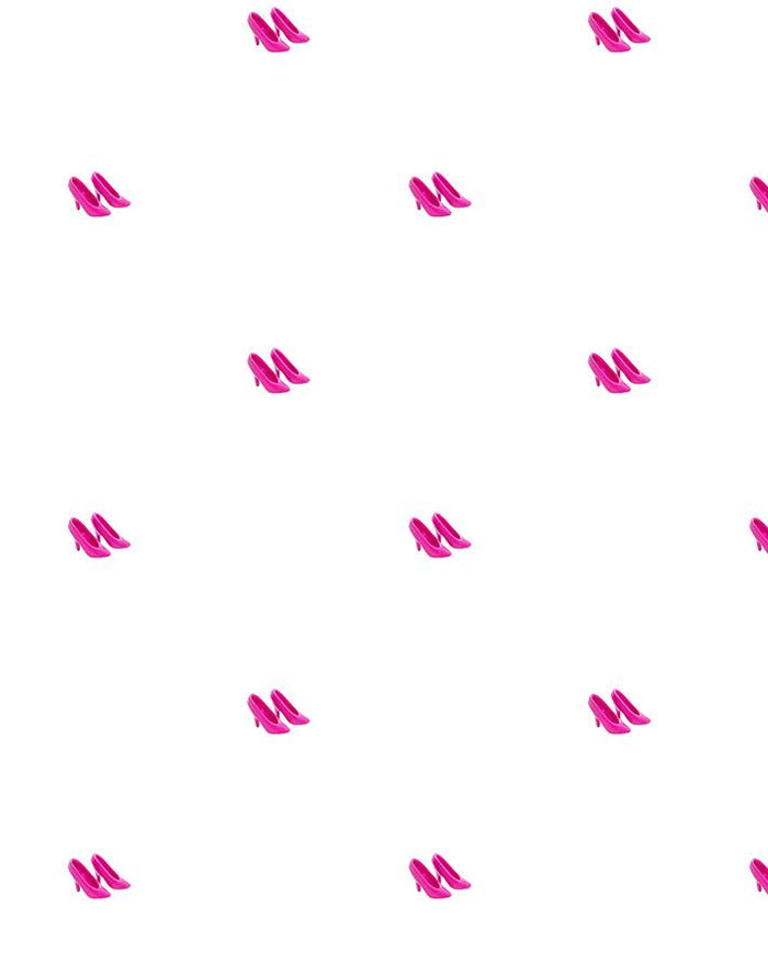 'Pink Pumps' Wallpaper by Barbie™ - White