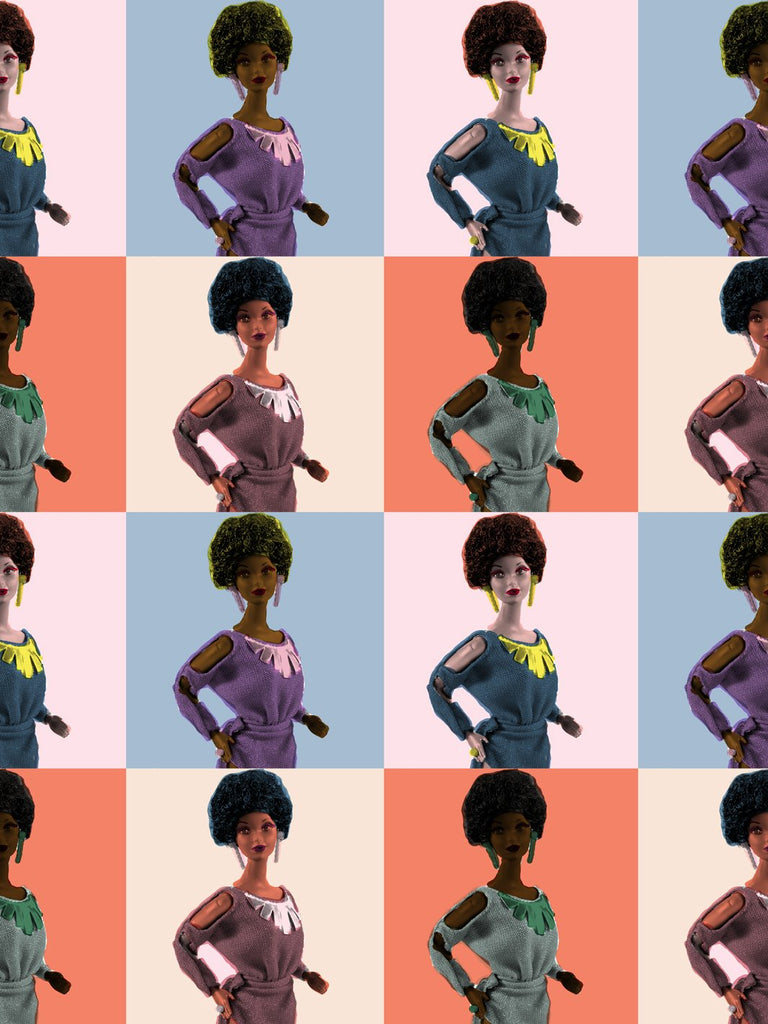Pop Print Black Barbie Wallpaper by Barbie Multi