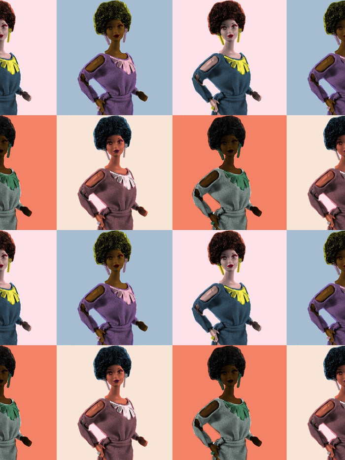 'Pop Print Black Barbie™' Wallpaper by Barbie™ - Multi