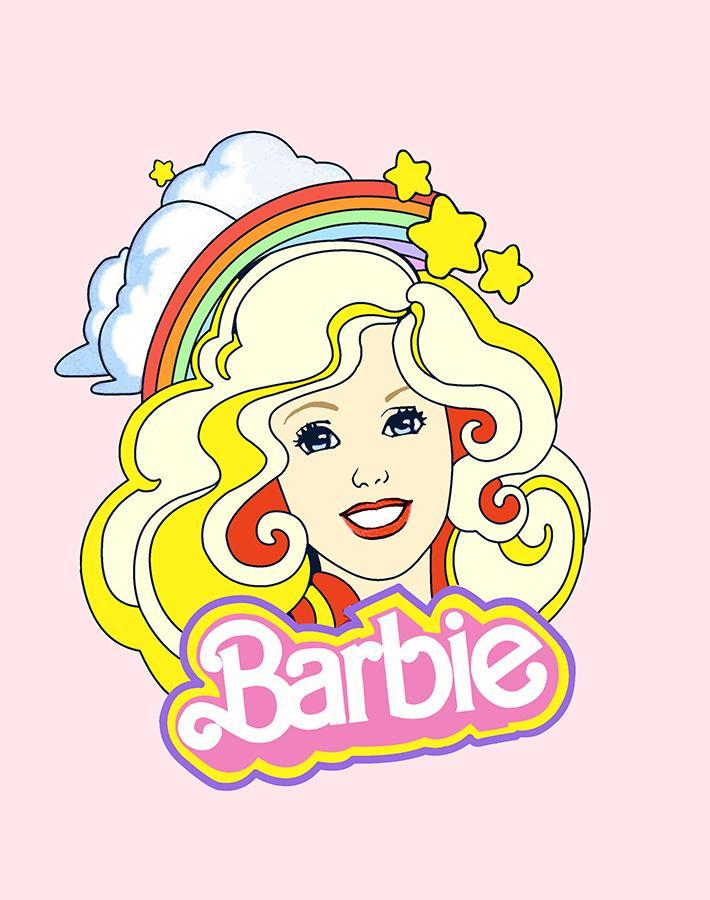'Rainbow Barbie™' Wallpaper by Barbie™ - Pink