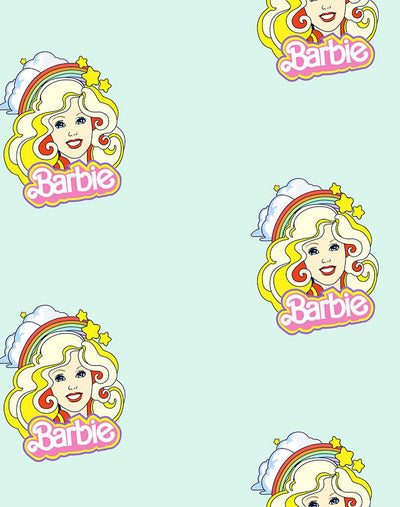 'Rainbow Barbie™' Wallpaper by Barbie™ - Seafoam