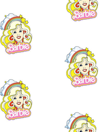 'Rainbow Barbie™' Wallpaper by Barbie™ - White