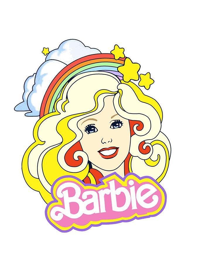 'Rainbow Barbie™' Wallpaper by Barbie™ - White