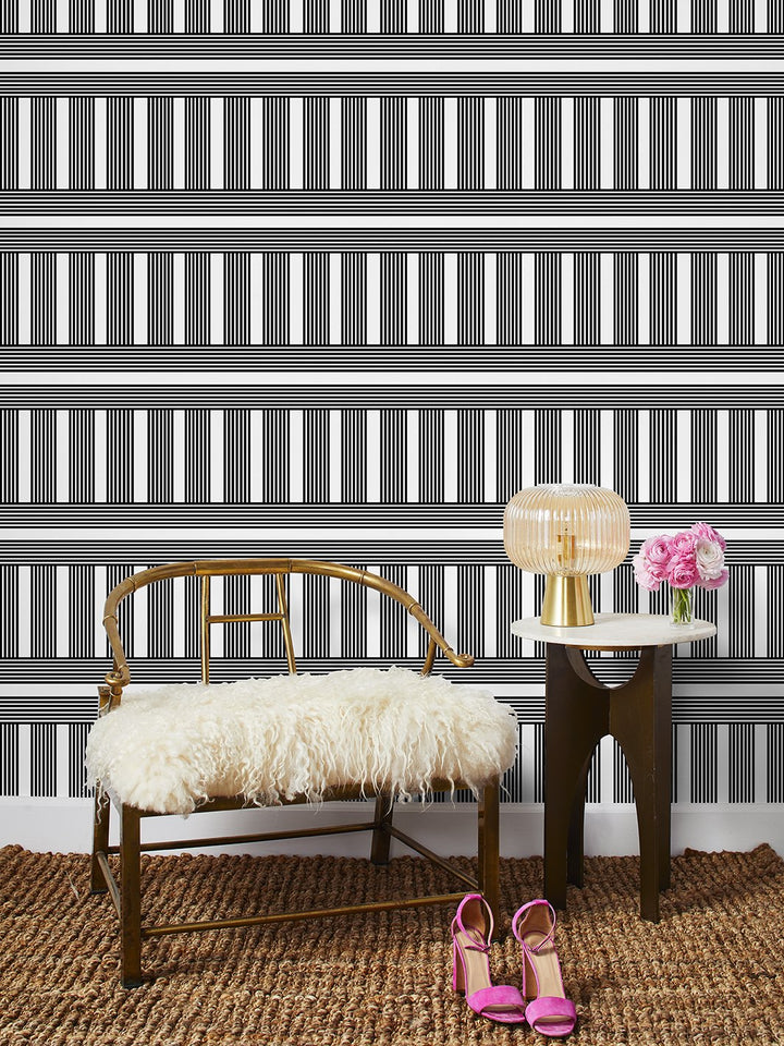 roman-holiday-grid-wallpaper-by-barbie-black