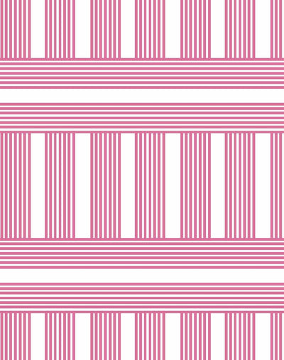 'Roman Holiday Grid' Wallpaper by Barbie™ - Berry