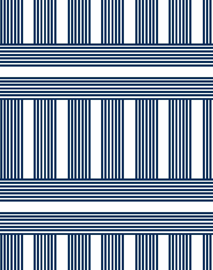 'Roman Holiday Grid' Wallpaper by Barbie™ - Navy