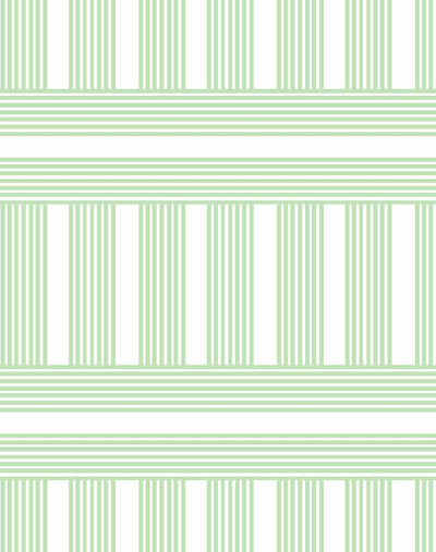 'Roman Holiday Grid' Wallpaper by Barbie™ - Spring Green