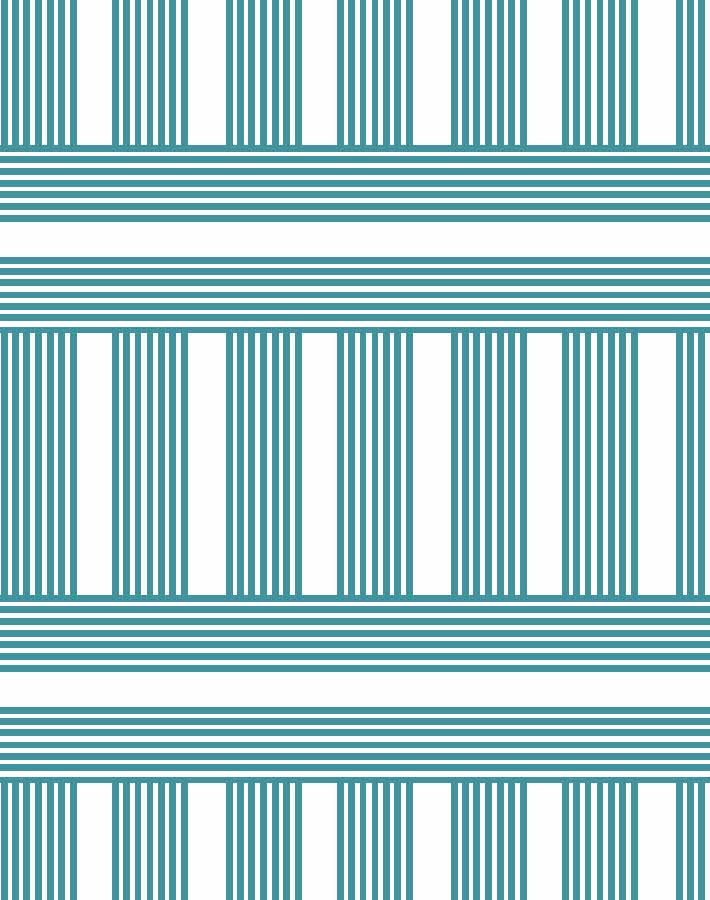 'Roman Holiday Grid' Wallpaper by Barbie™ - Teal