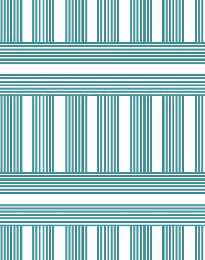 'Roman Holiday Grid' Wallpaper by Barbie™ - Teal