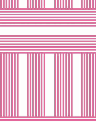 'Roman Holiday Grid' Wallpaper by Barbie™ - Berry